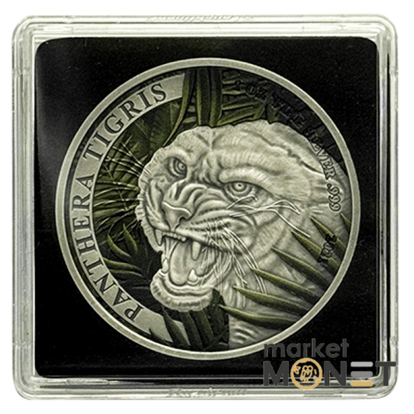 Срібна монета 500 кіпів 2021 рік Лаос 999 1oz  Лаоський тигр