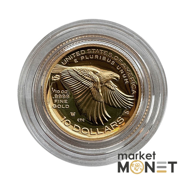 Золота монета 10 доларів 2018 США 1/10 oz Леді Ліберті - Американська свобода