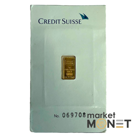 Золотий злиток 1 грам CREDIT SUISSE