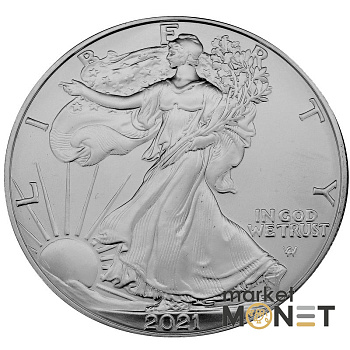 Срібна монета 1 долар 2021 США 999 1 Oz Американський орел Срібна монета 1 долар 2021 США 999 1 Oz Американський орел
