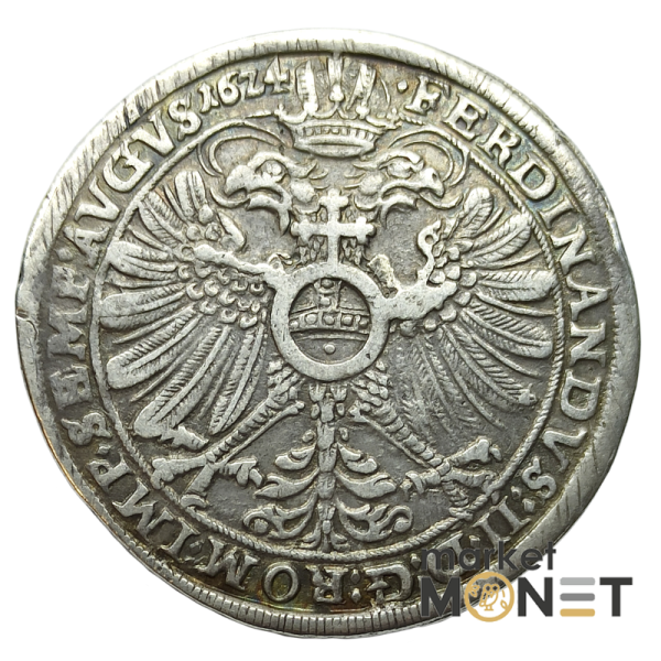 Срібна монета 1 талер 1624 Фердинанд II Німеччина