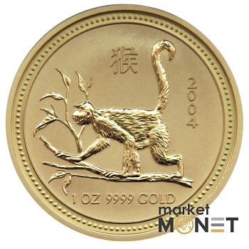 Золота монета "Рік Мавпи" Lunar 1 Series 100 доларів 2004 Австралія