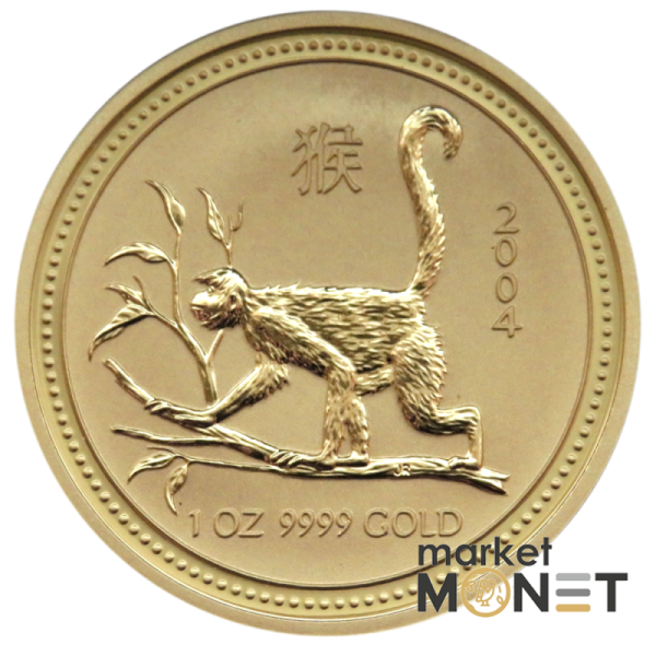 Золота монета "Рік Мавпи" Lunar 1 Series 100 доларів 2004 Австралія