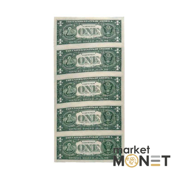 Нерозрізані банкноти 1 долар 2017, 5 шт