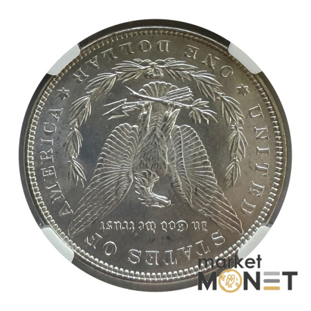 Срібна монета 1 долар 1885 США 900 долар Моргана, монетний двір - Філадельфія, в слабі MS 64 (2)