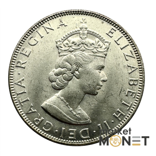 Срібна монета 1 крона 1964 Бермудські Острови 500 Королева Єлизавета II (№1)