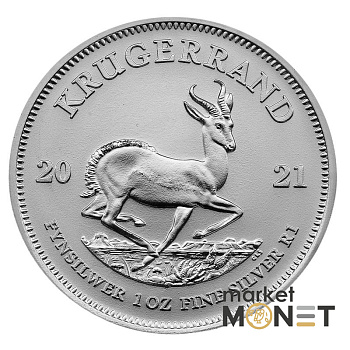 Срібна монета 1 ранд 2021 ПАР 999 1 Oz Крюгерранд Срібна монета 1 ранд 2021 ПАР 999 1 Oz Крюгерранд