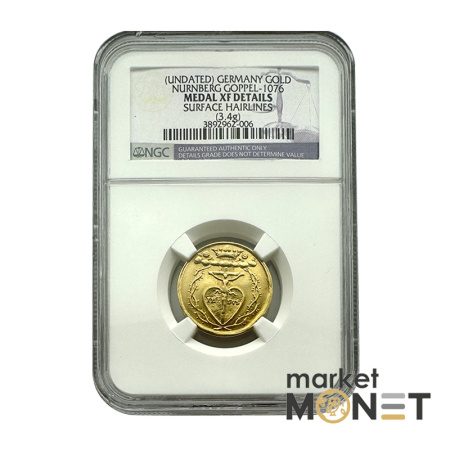 Золота монета хрестильний дукат Нюрнберг 3,4 г. 