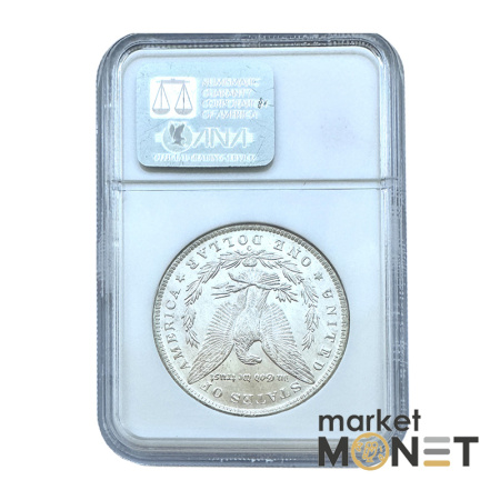 Срібна монета 1 долар 1885 США 900 долар Моргана, монетний двір "О" - Новий Орлеан (Луїзіана), в слабі MS 64 