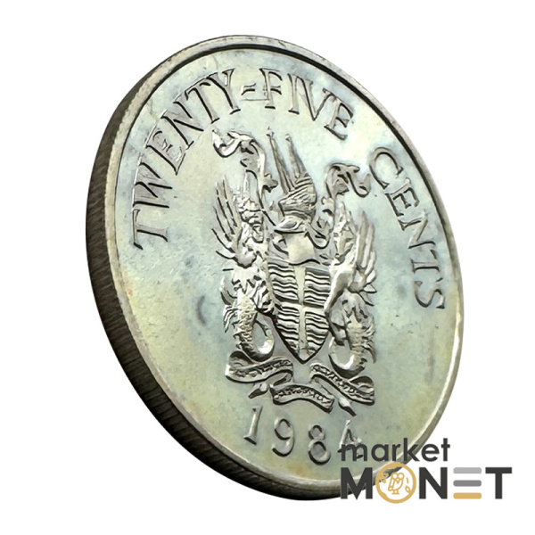 Монета 25 центів 1984 Бермудські Острови Королева Єлизавета II (4.12) Proof