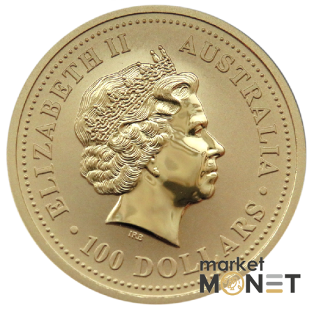 Золота монета "Рік Мавпи" Lunar 1 Series 100 доларів 2004 Австралія
