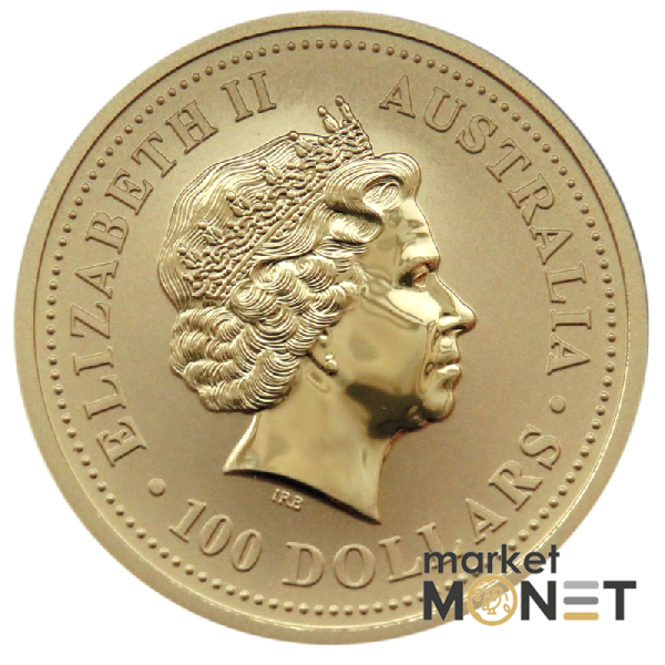 Золота монета "Рік Мавпи" Lunar 1 Series 100 доларів 2004 Австралія