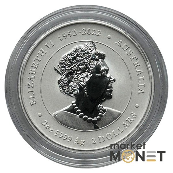 Срібна монета 2 долари 2024 Австралія 999 2 Oz Місячний дракон