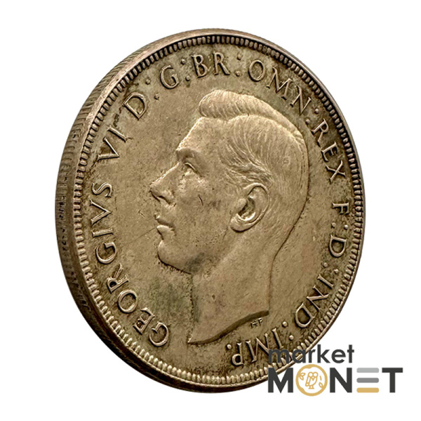 Срібна монета 1 крона 1937 рік Австралія 925 №3