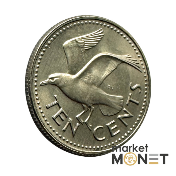 Монета 10 центів 1975 Барбадос (5.3)