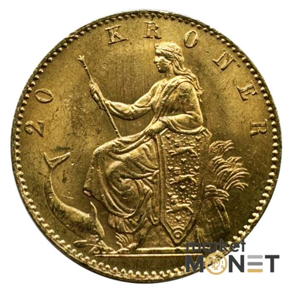 Золота монета 20 крон 1900 р. Данія 900 8.96 г.