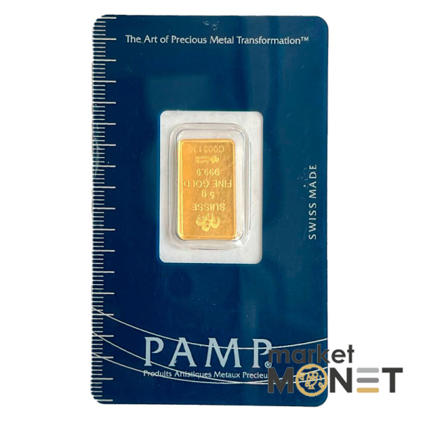 Золотий злиток 5 грам PAMP