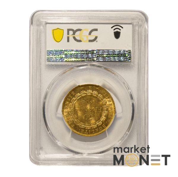 Золота монета 50 франків 1904 А Франція в слабі MS 63