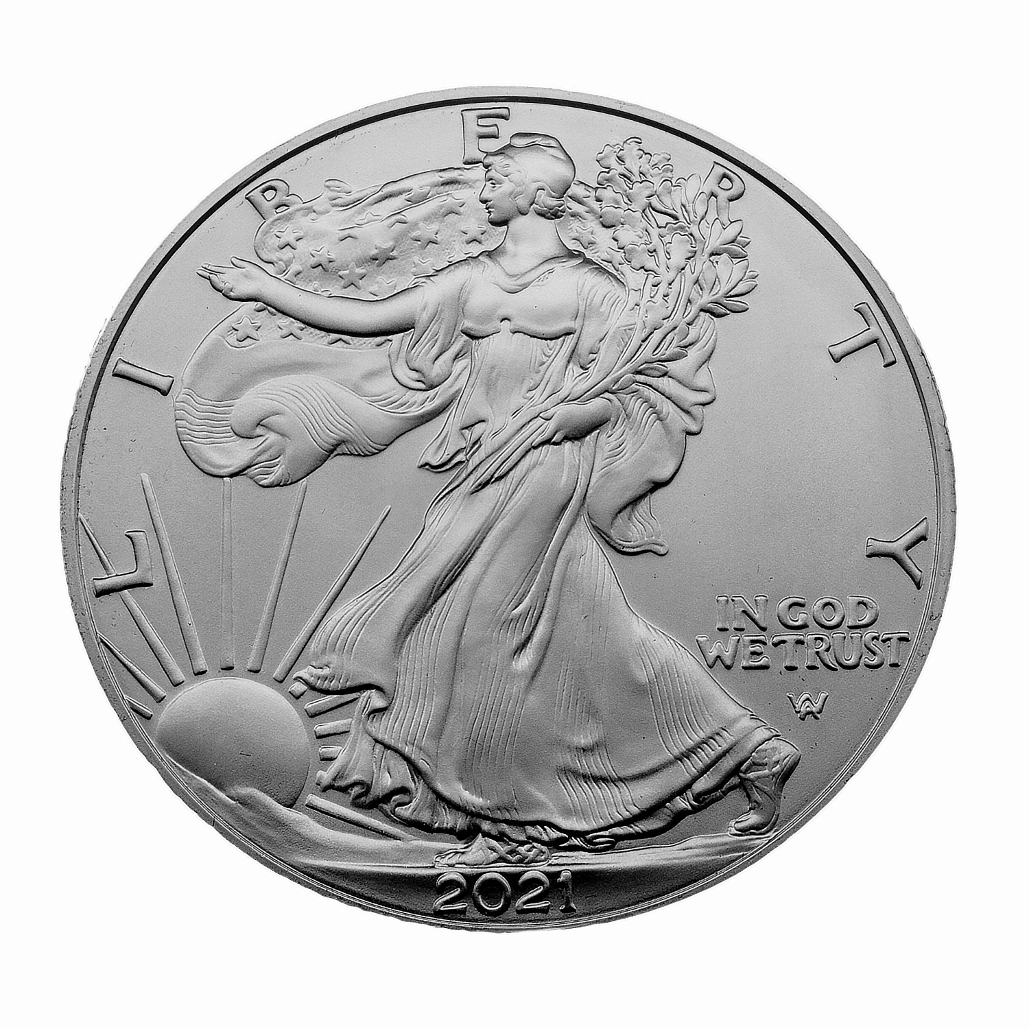 Набір двох монет 1 долар 2021 США 999 1 Oz Американський срібний орел (позолота)