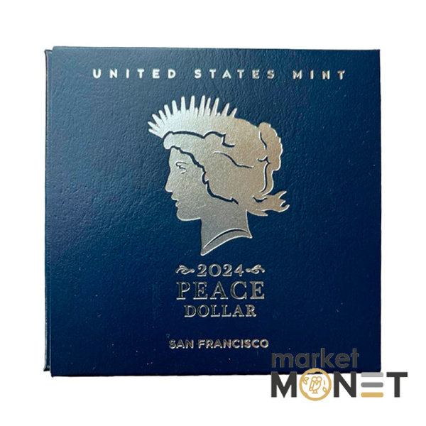 Срібна монета 1 долар 2024 рік, США. Peace Silver Dollar 2024