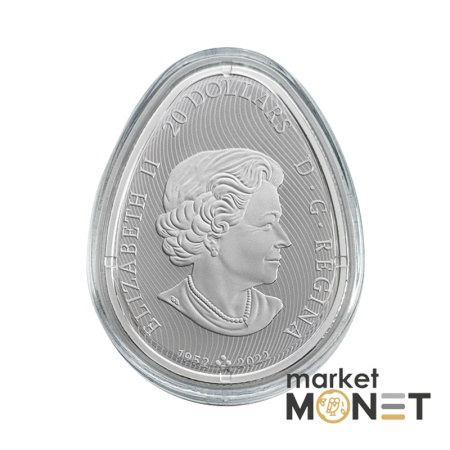 Срібна монета 20 доларів 2024 Канада 999 31,82 г. Українська писанка