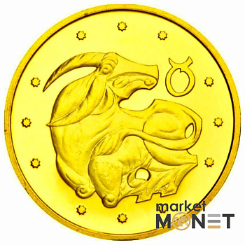 Золота монета 2 грн "Телець" 2006 Україна