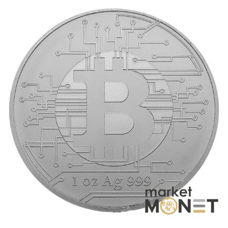 Срібна монета 5 000 франків 2022 Чад 999 1 Oz Біткоїн