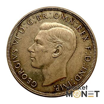 Срібна монета 1 крона 1937 рік Австралія 925 №3