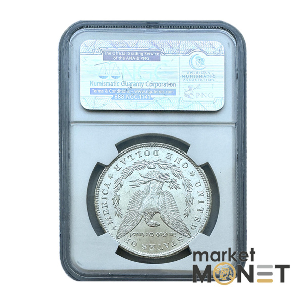 Срібна монета 1 долар 1887 США 900 долар Моргана, монетний двір - Філадельфія, в слабі MS 64 