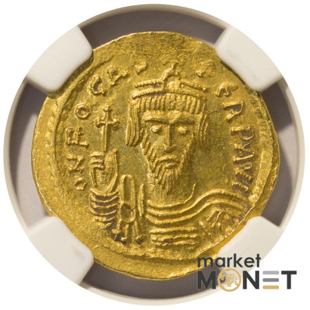 Золота монета 602 - 610 років Солід Фокі Константинополь в слабі Ch AU