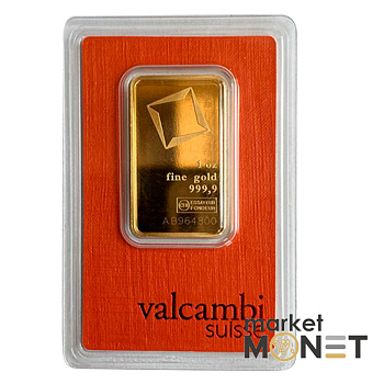 Золотий злиток 1 oz (31,1 грам) valcambi suisse