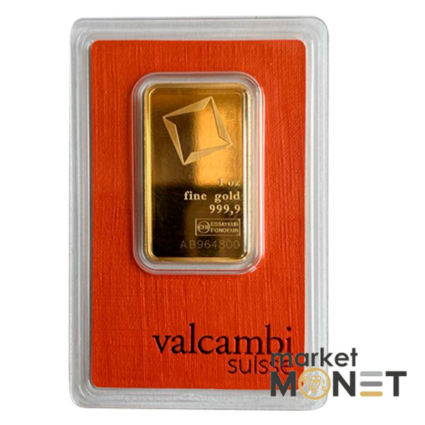 Золотий злиток 1 oz (31,1 грам) valcambi suisse