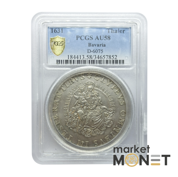 Срібна монета 1 талер 1631 року Баварія Німеччина