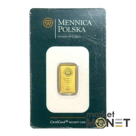 Золотий злиток 5 грам MENNICA POLSKA