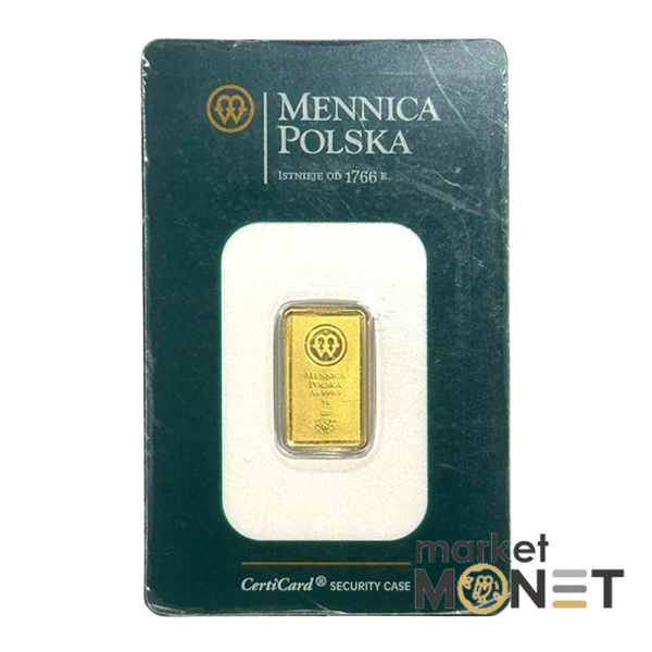 Золотий злиток 5 грам MENNICA POLSKA