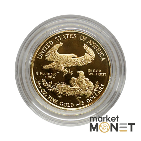 Золота монета 5 доларів 2020 США 1/10 oz Американський Орел