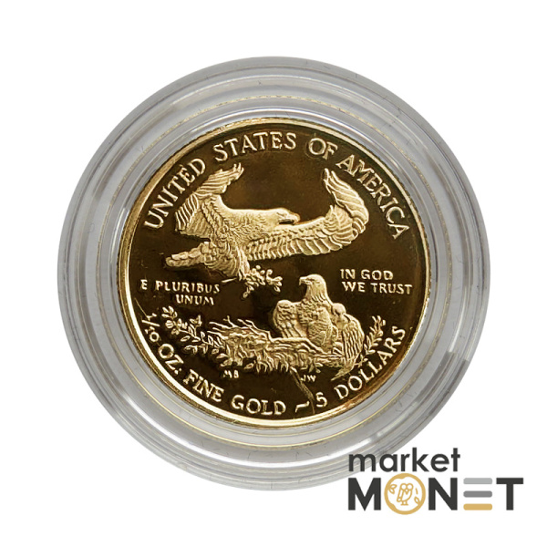 Золота монета 5 доларів 2020 США 1/10 oz Американський Орел