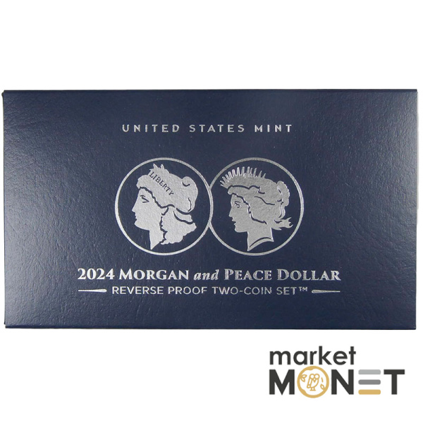 Набір з двох срібних монет 1 долар 2024 «Морган та долар Миру»