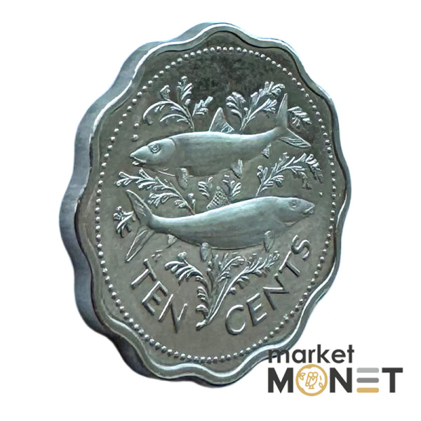 Монета 10 центів 1974 року Багамські острови Королева Єлизавета II 