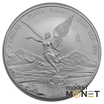 Срібна монета 2021 Мексика 999 2 Oz Лібертад Срібна монета 2021 Мексика 999 2 Oz Лібертад