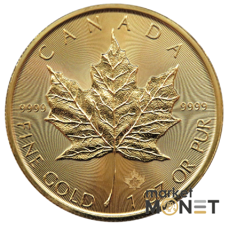 Золота монета 50 доларів Кленовий лист 2021 Канада