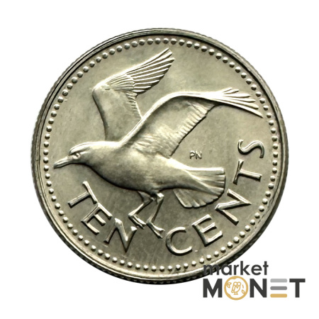 Монета 10 центів 1975 Барбадос (5.3)