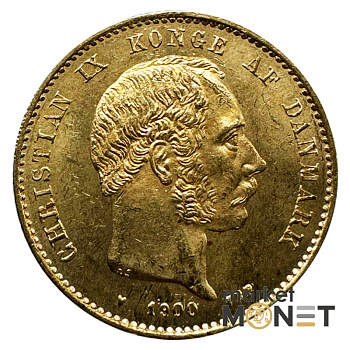 Золота монета 20 крон 1900 р. Данія 900 8.96 г.