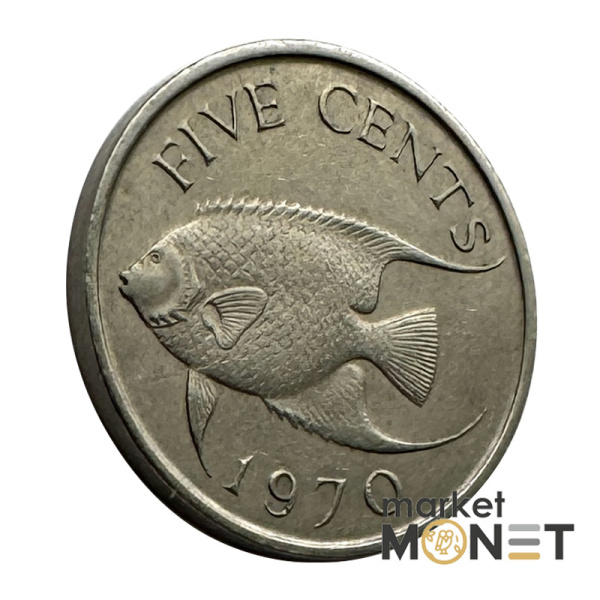 Монета 5 центів 1970 Бермудські Острови Королева Єлизавета II (4.17)