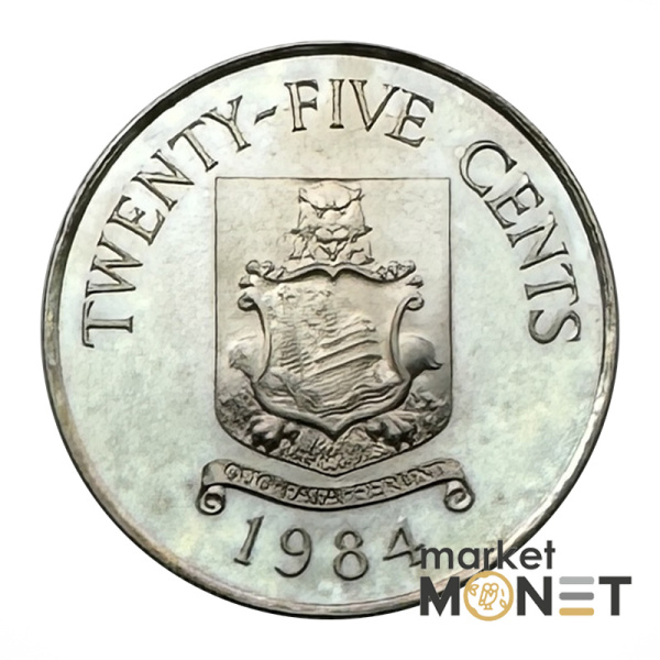Монета 25 центів 1984 Бермудські Острови Королева Єлизавета II (4.13) Proof
