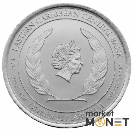 Срібна монета 2 долари 2021 Анґілья 999 1 Oz Вітрильна регата